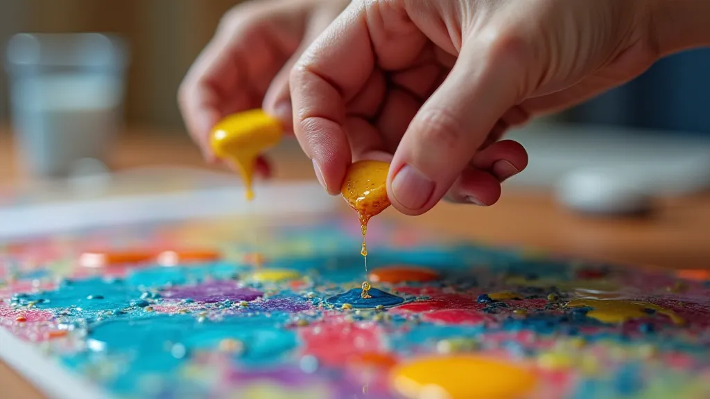 Dropping colors on marbling size