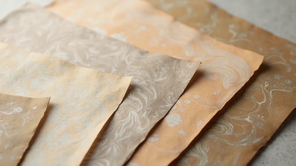 Finished examples of Dutch paper marbling