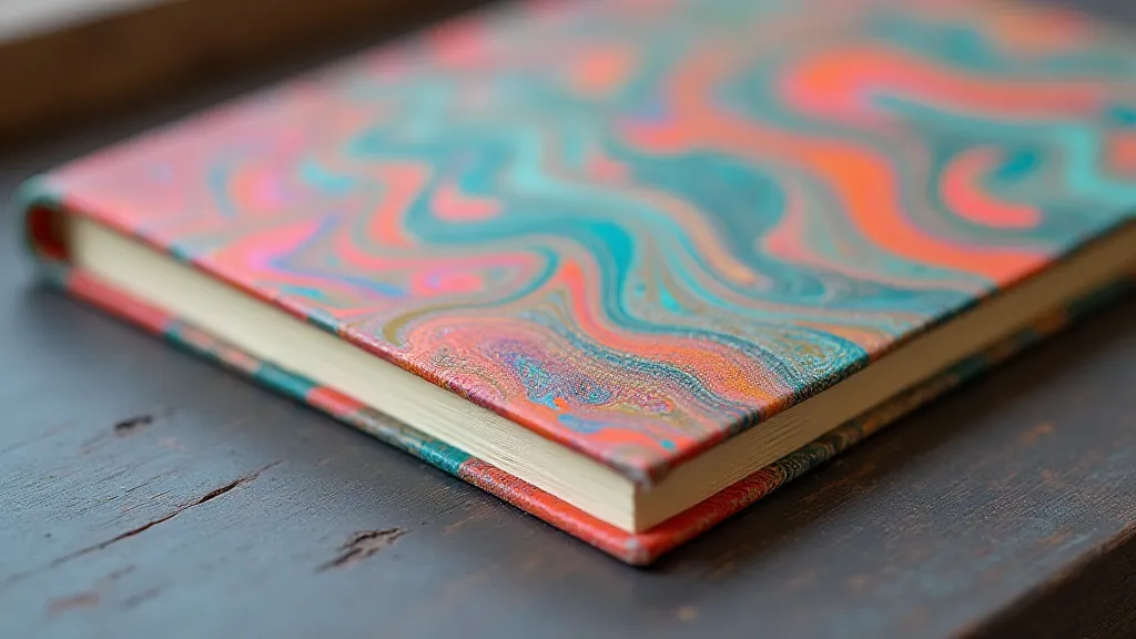 Finished book with a marbled cover