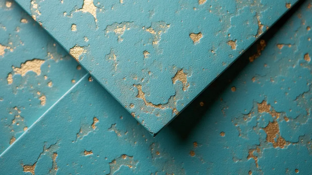 Close-up of beautifully marbled paper, showing intricate swirls of blue, green, and gold, perfectly suitable for lining envelopes.