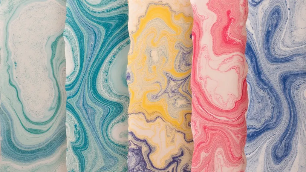 Finished paper marbling sheets
