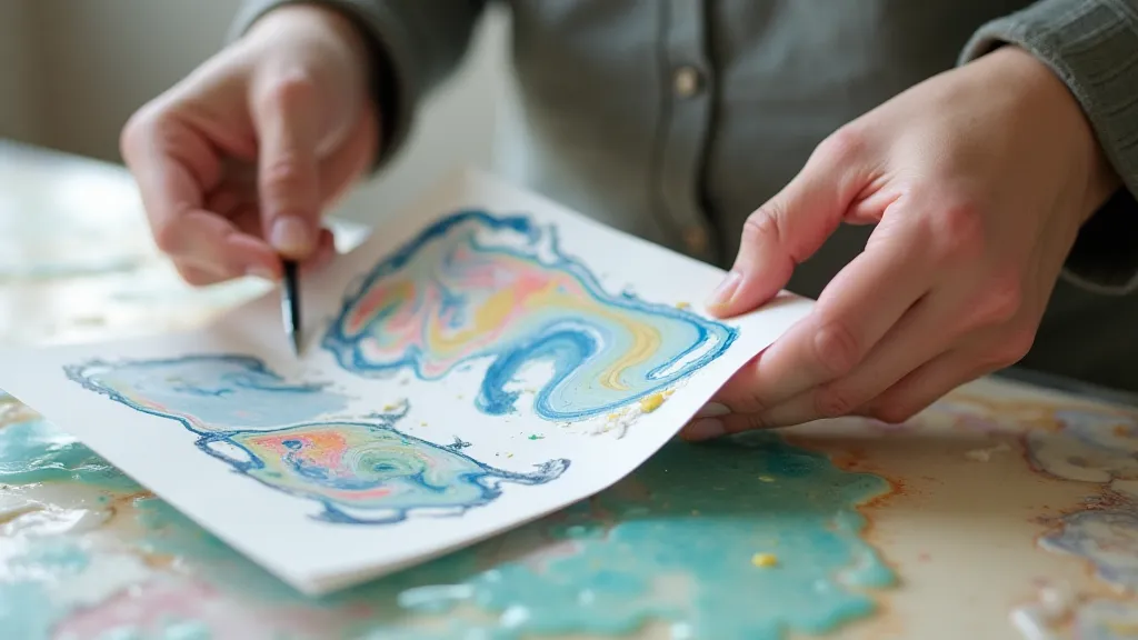 Marbled paper transfer
