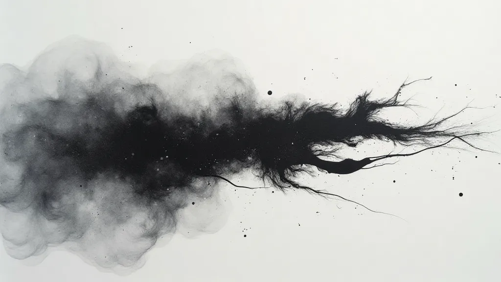 Sumi ink spreading on water
